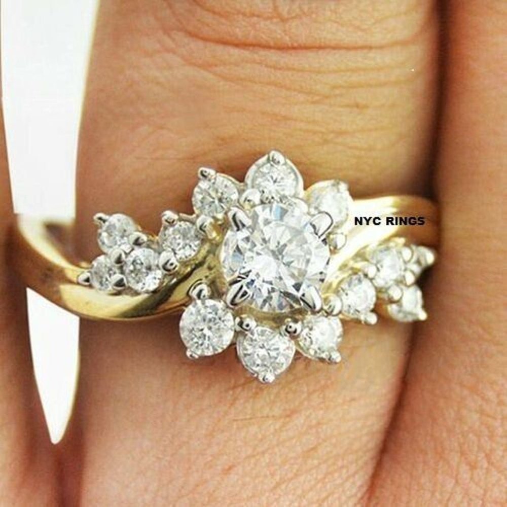 925/18K YELLOW GOLD RING SIZE 8
